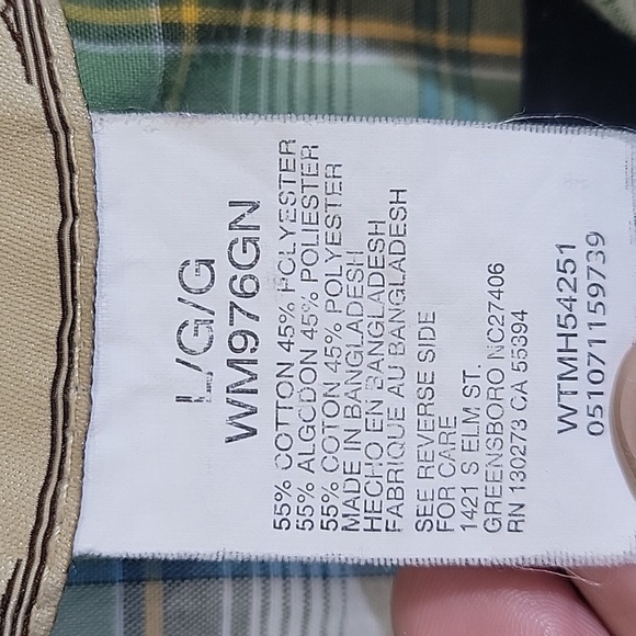 Wrangler Western Pearl Snap Shirt Short Sleeve Green Plaid Button Up Size L - Picture 3 of 5